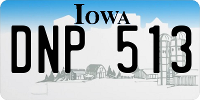 IA license plate DNP513