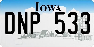 IA license plate DNP533