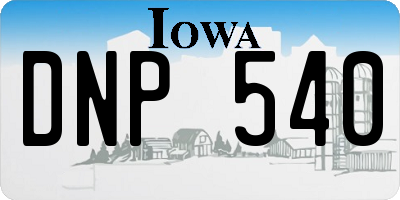IA license plate DNP540