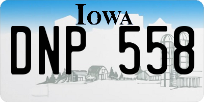 IA license plate DNP558