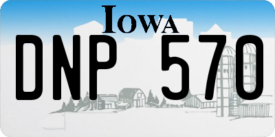 IA license plate DNP570