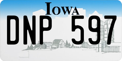 IA license plate DNP597