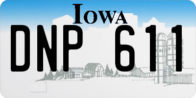 IA license plate DNP611