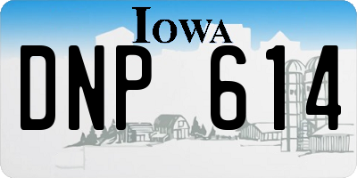 IA license plate DNP614