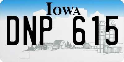 IA license plate DNP615