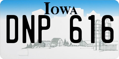 IA license plate DNP616