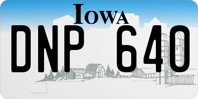 IA license plate DNP640