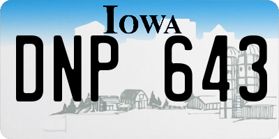IA license plate DNP643