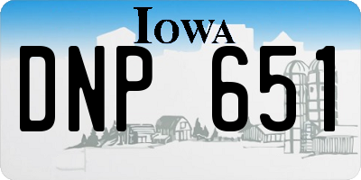 IA license plate DNP651