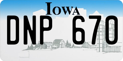 IA license plate DNP670
