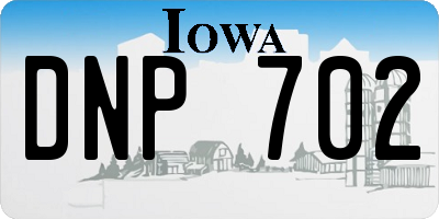 IA license plate DNP702