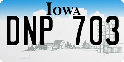 IA license plate DNP703