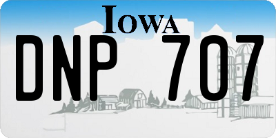 IA license plate DNP707