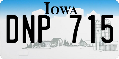 IA license plate DNP715