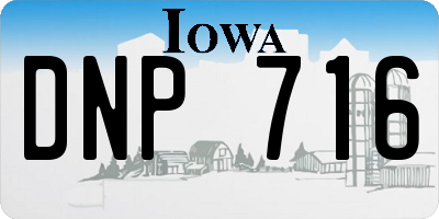 IA license plate DNP716