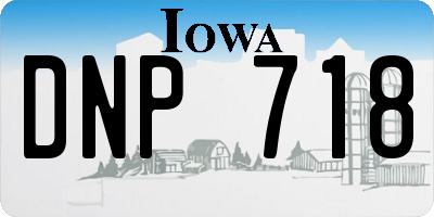 IA license plate DNP718