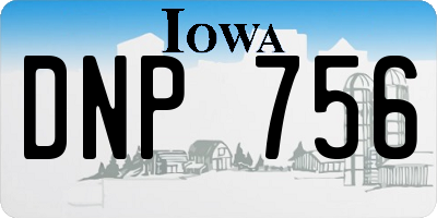 IA license plate DNP756