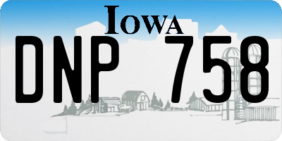 IA license plate DNP758