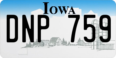 IA license plate DNP759