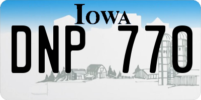 IA license plate DNP770
