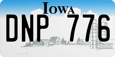 IA license plate DNP776