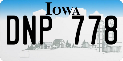 IA license plate DNP778