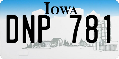 IA license plate DNP781