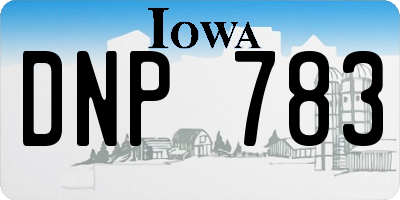 IA license plate DNP783