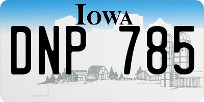 IA license plate DNP785