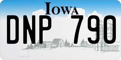 IA license plate DNP790