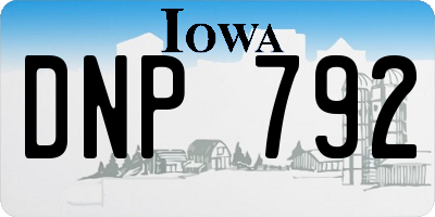 IA license plate DNP792
