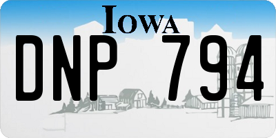 IA license plate DNP794