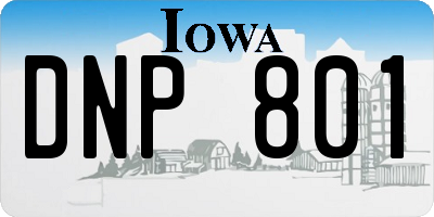 IA license plate DNP801
