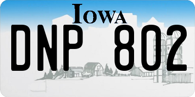 IA license plate DNP802