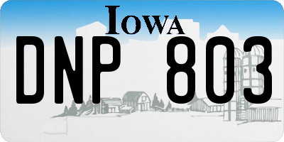 IA license plate DNP803