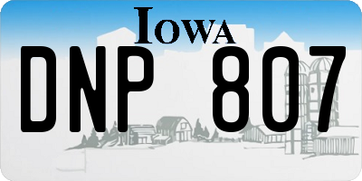 IA license plate DNP807
