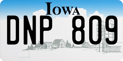 IA license plate DNP809