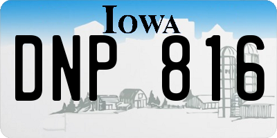 IA license plate DNP816
