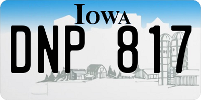 IA license plate DNP817