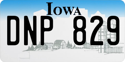 IA license plate DNP829