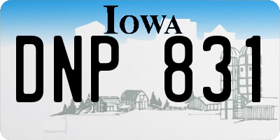 IA license plate DNP831
