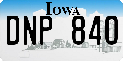 IA license plate DNP840