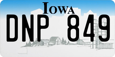 IA license plate DNP849