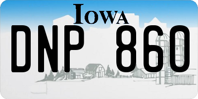 IA license plate DNP860