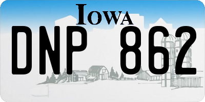 IA license plate DNP862