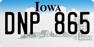 IA license plate DNP865