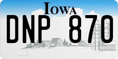 IA license plate DNP870