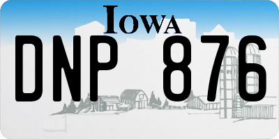 IA license plate DNP876