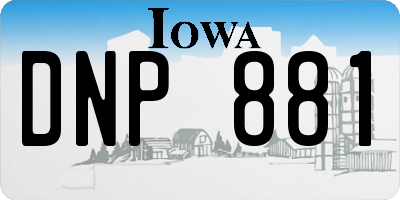 IA license plate DNP881