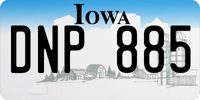 IA license plate DNP885